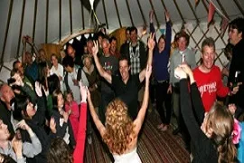 Yurt music party A party inside of a hired Roundhouse Yurt.