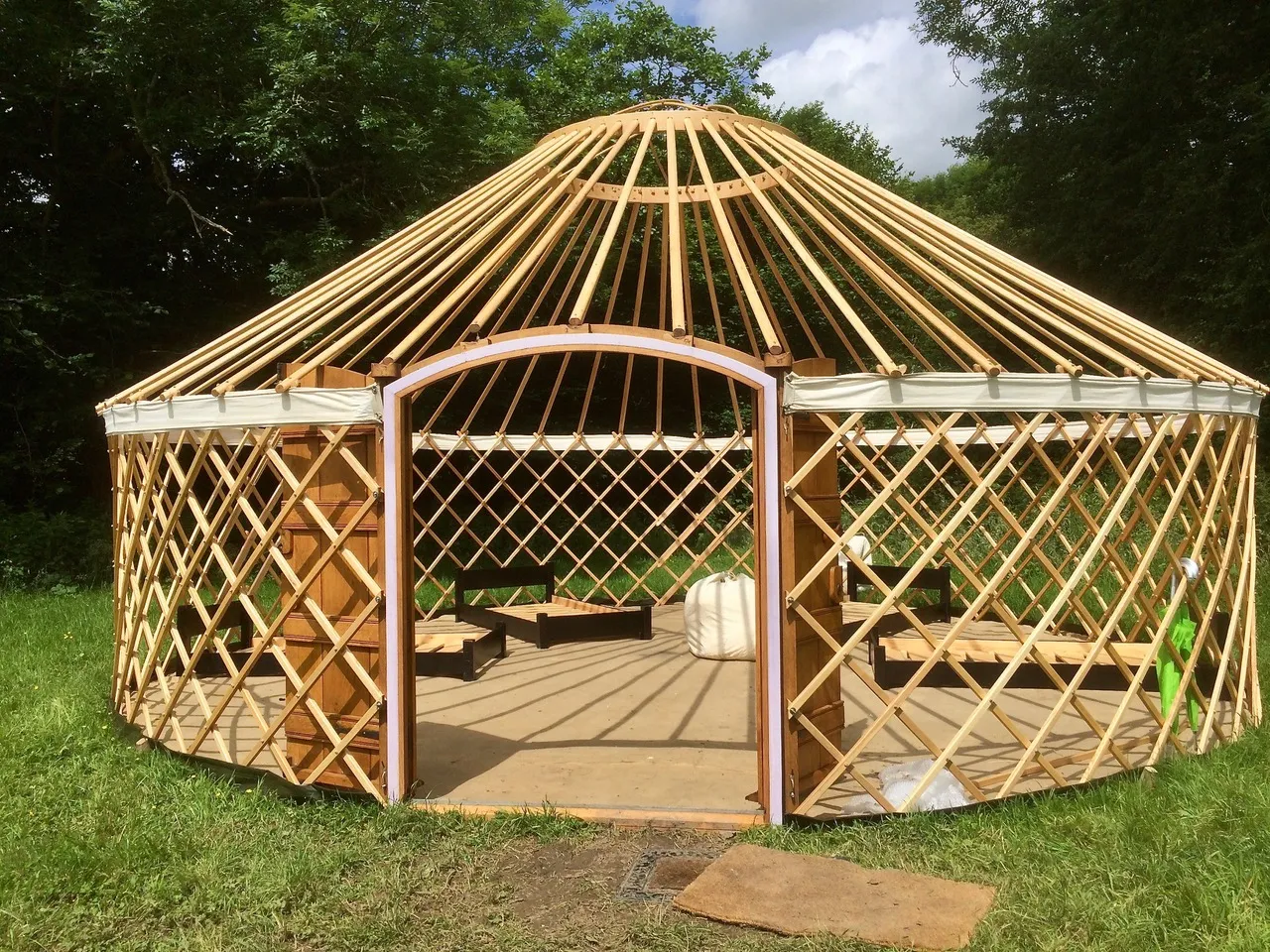 Yurt with ash frame and oak doors (1) What is a yurt - Fram